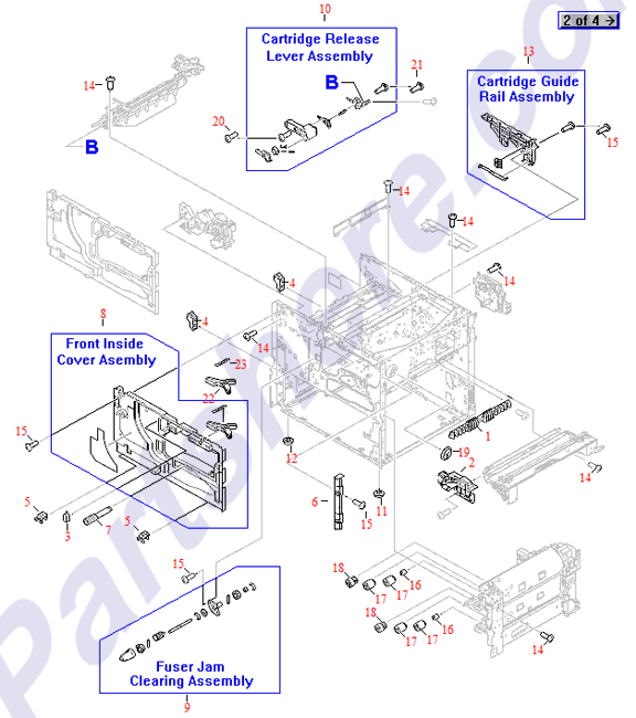 HP parts picture diagram for RB2-5522-000CN, RB2-5526-000CN, RB2-5528-000CN, RB2-5529-000CN, RB2-5531-000CN, RB2-5547-000CN, RB2-5570-020CN, RG5-5718-000CN, XB6-7300-605CN, XB6-7300-805CN, RG5-5721-000CN, RB1-6421-000CN, RB2-5654-000CN, RB2-5697-000CN, RB2-5759-000CN, RB2-5845-000CN, RG5-5700-030CN, RG5-5746-030CN